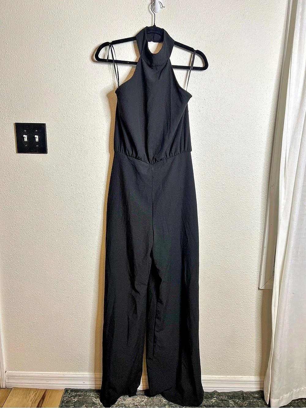 Lulus Black Halter Wide Leg Jumpsuit Like New